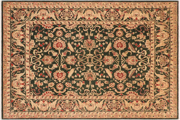 handmade Traditional Kafkaz Chobi Ziegler Green Beige Hand Knotted RECTANGLE 100% WOOL area rug 8 x 10